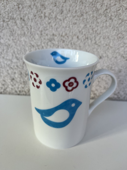 Dětský, porcelánový hrnek- Folk bird