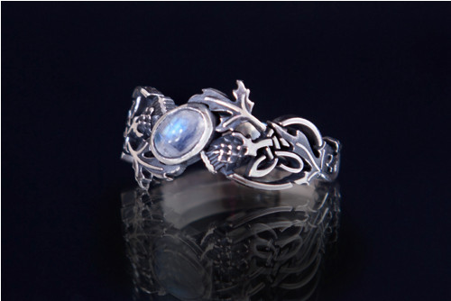 Sterling silver thistle ring — foto 1