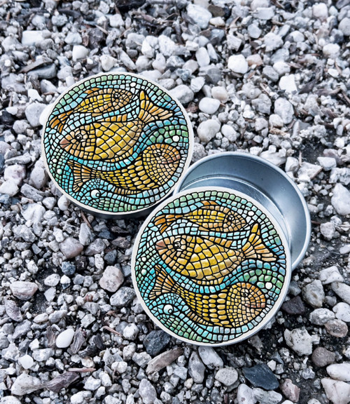 Dárková krabička se zlatými rybkami - 50 mm