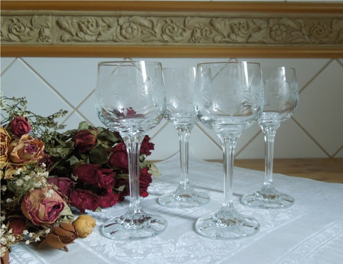 Luxusní broušené skleničky, 3 kusy