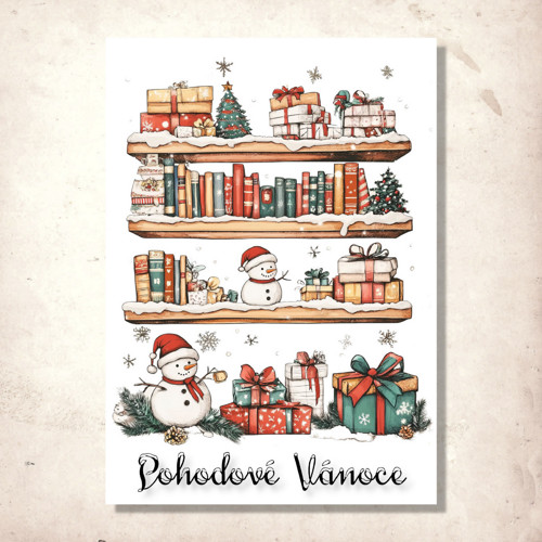 Pohlednice knihovna Pohodové Vánoce