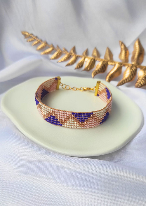 Náramek šitý - Rose and Gold