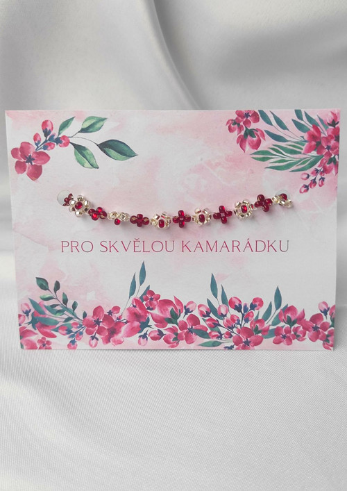 Náramek "Pro skvělou kamarádku" - Rubín