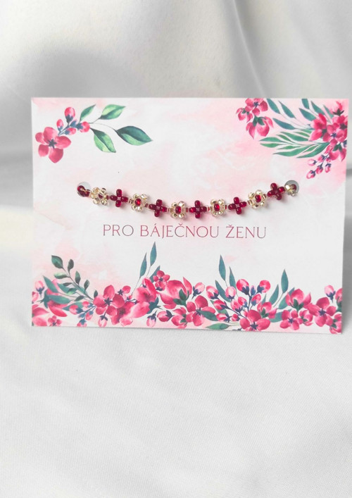 Náramek "Pro báječnou ženu" - Rubín