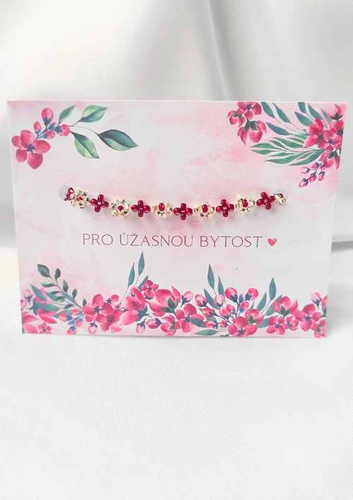 Náramek "Pro úžasnou bytost" - Rubín