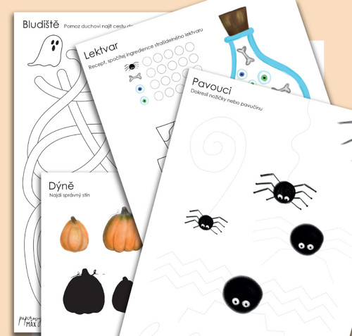Předškolák pracovní listy + girlanda Halloween PD