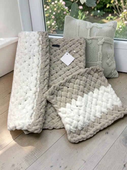 Deka do kočárku Puffy bílobéžová 65x55