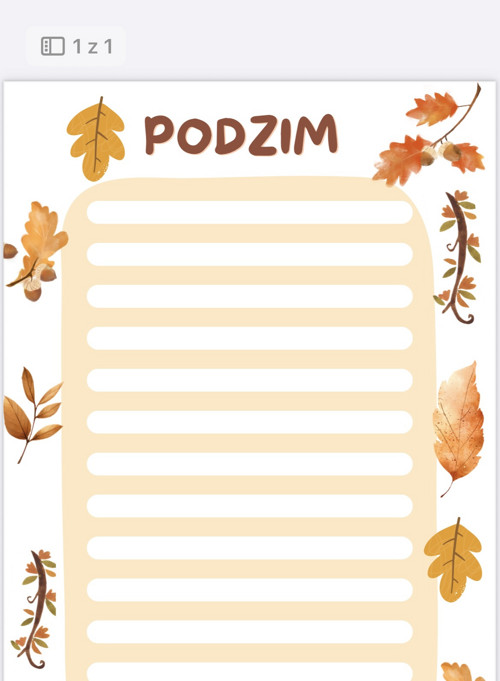 Podzimní leták seznam věcí