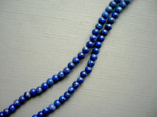 Vrtané kuličky 4 mm - lapis lazuli, 10 ks