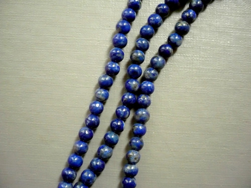 Vrtané kuličky 4 mm - lapis lazuli AA, 10 ks