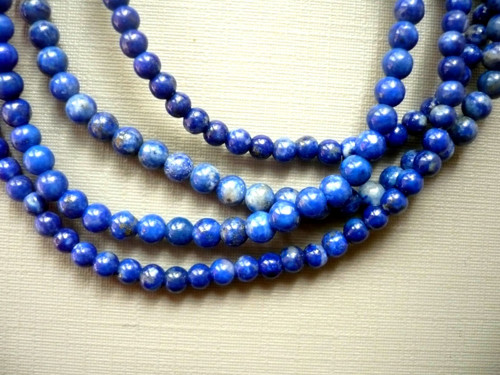 Vrtané kuličky 3,5 mm - lapis lazuli, 4 ks