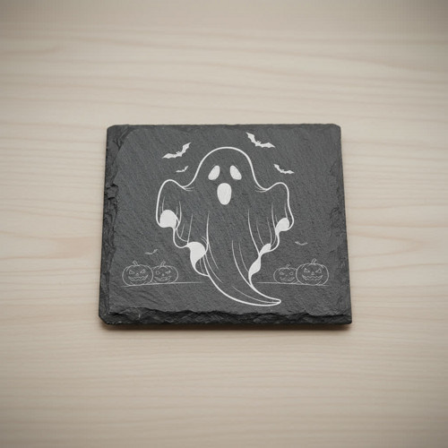 Gravírovaný Podtácky - Duch Halloween