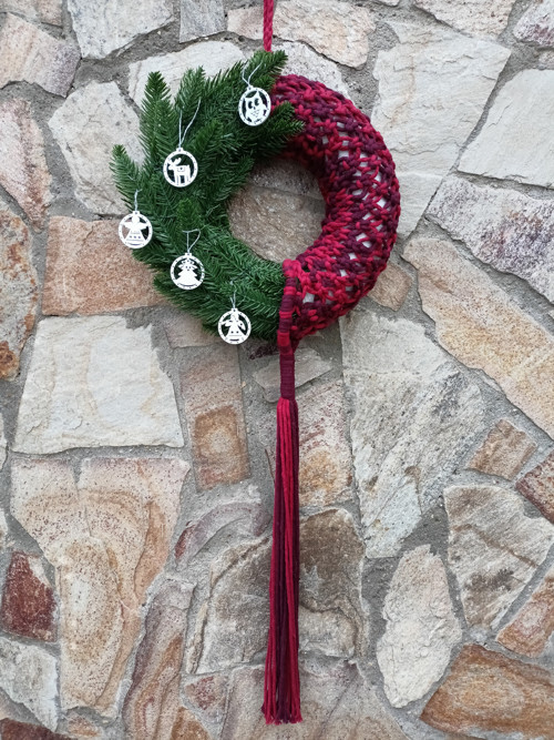 Vánoční věnec, macrame