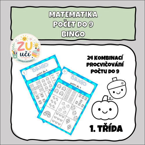 Matematické bingo - Počet do 9