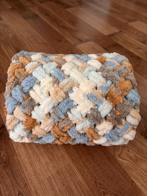 AURA deka Puffy 135x170 cm modro-béžovo-bílá