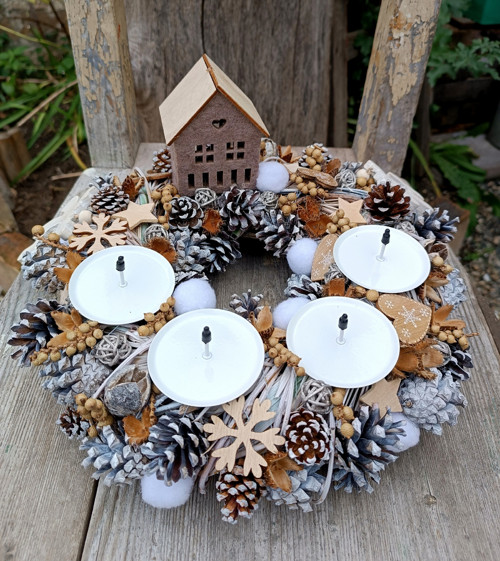 Přírodní adventní svícen — foto 1