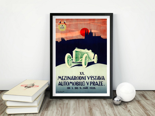 Vintage plakát Mezinárodní výstava automobilů 1928