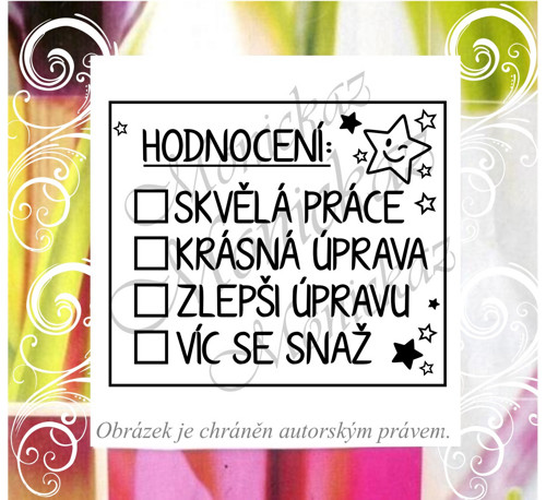 Hodnocení hvězdičky větší. 2524. Razítko.