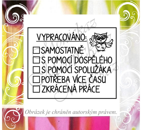 Vypracováno sovička větší. Razítko. — foto 1