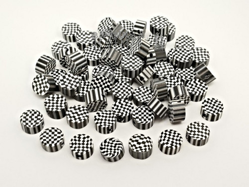 Polymerové ploškované kolečka, černobílé, cca 10mm — foto 1