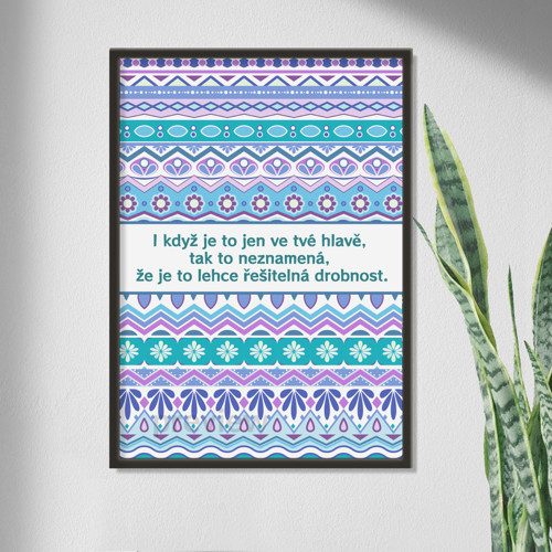 Obsah hlavy je důležitý poster - ornnament cikcak