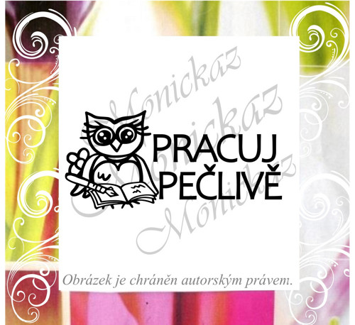 Pracuj pečlivě sovička 2382. Razítko. — foto 1