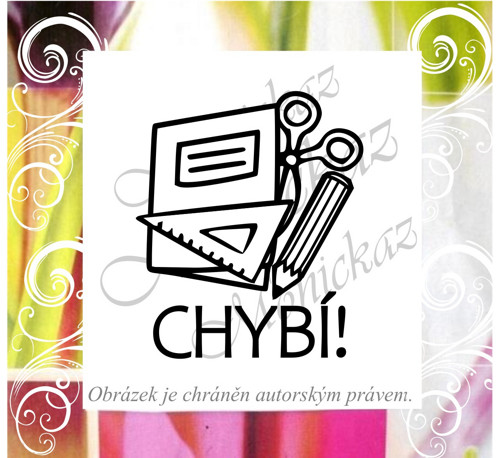 Chybí pomůcky 404. Razítko. — foto 1