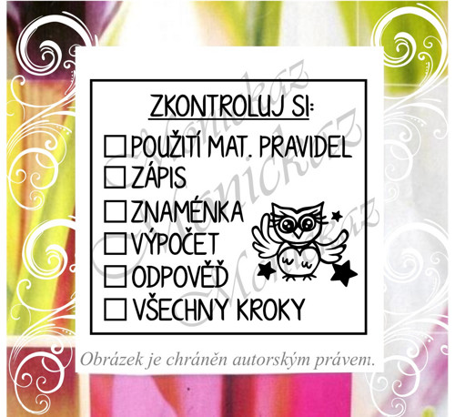 Zkontroluj si matematika sovička 2537. Razítko. — foto 1