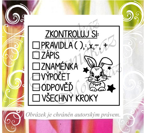 Zkontroluj si matematika zajíček 2538. Razítko.