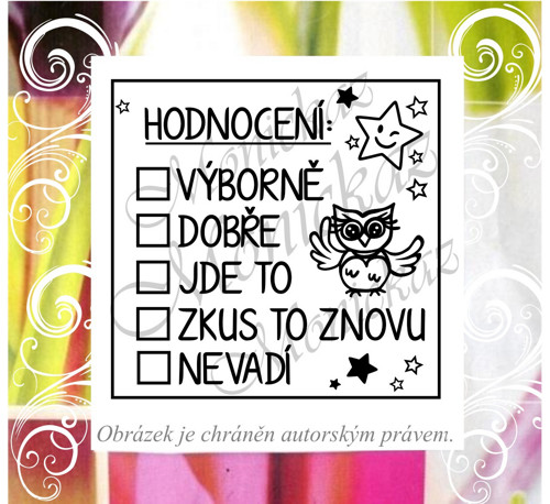 Hodnocení slovní sovička. 2532 Razítko.