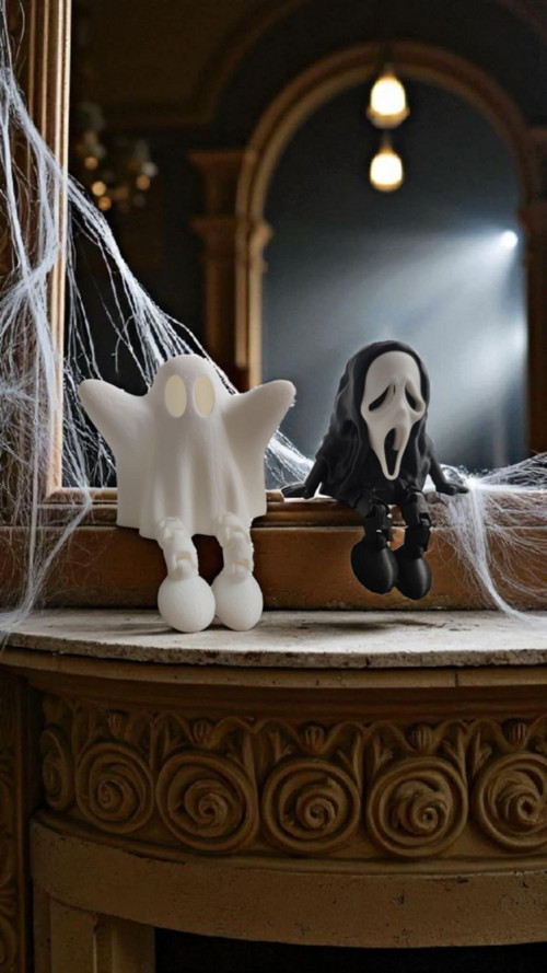 Halloween parťáci s flexi nohama, duch a vřískot