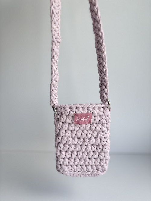 Crossbody kabelka na mobil - pudrová