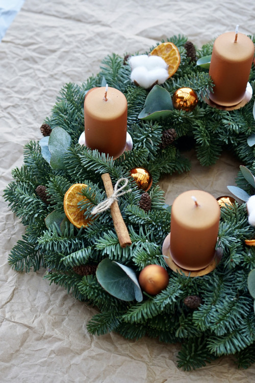 Adventní měděný věnec — foto 1