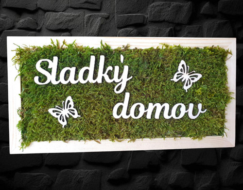 Mechová tabulka "Sladký domov"
