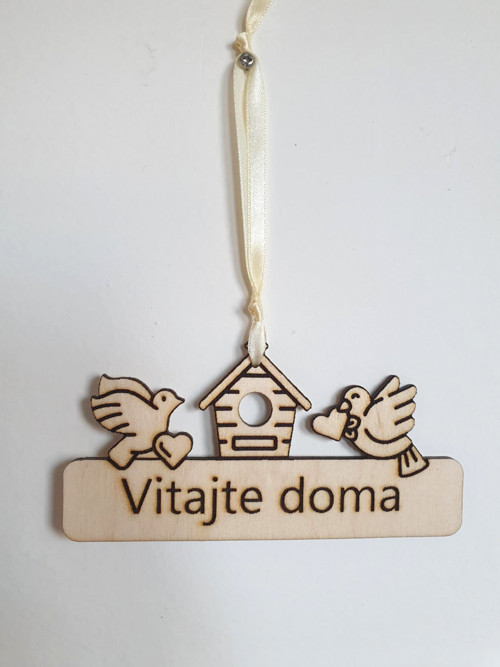 Drevená tabuľka - Vitajte doma
