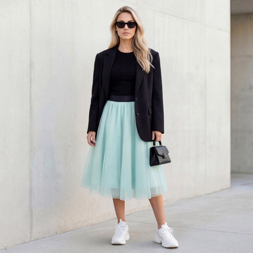 Tylová sukně TUTU - mint — foto 1