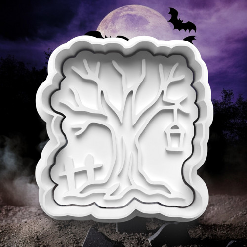 Vykrajovátko Halloween - strašidelný strom