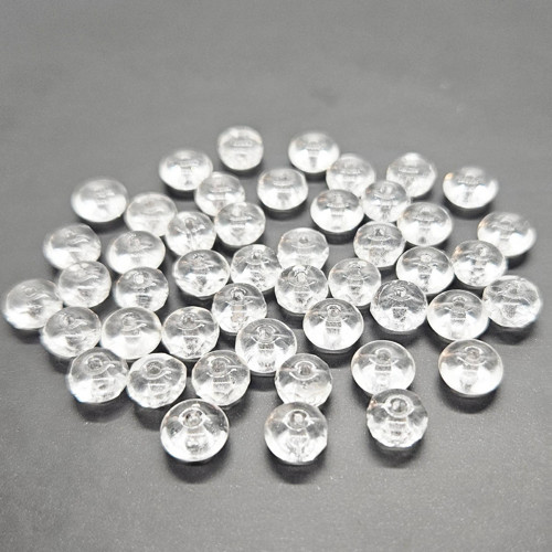 Korálky mačkané CZ, 6-7mm, čirá, 47ks