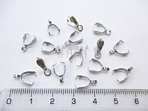 Šlupna z chirurgické oceli s očkem, 11x9x3mm, 1ks
