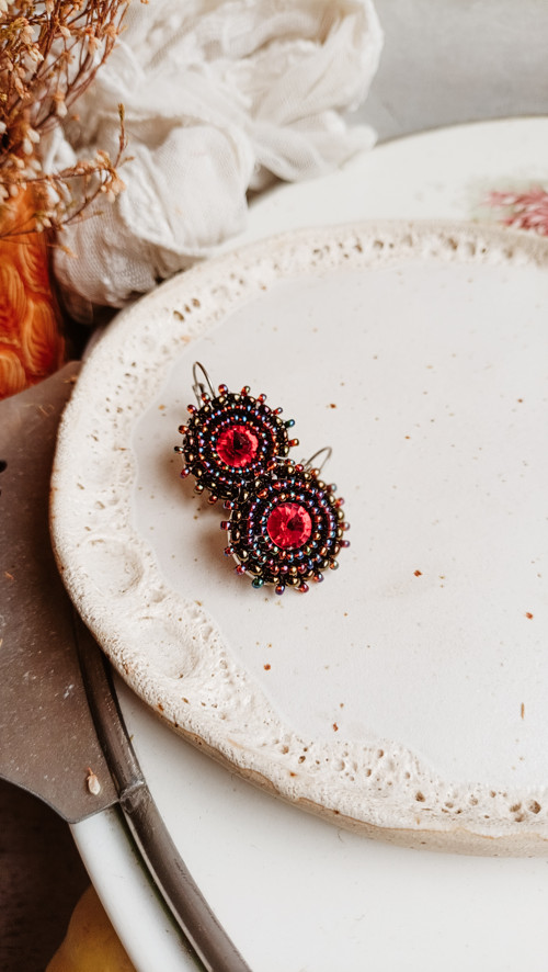 Mini earrings n.7 - vyšívané náušnice — foto 1