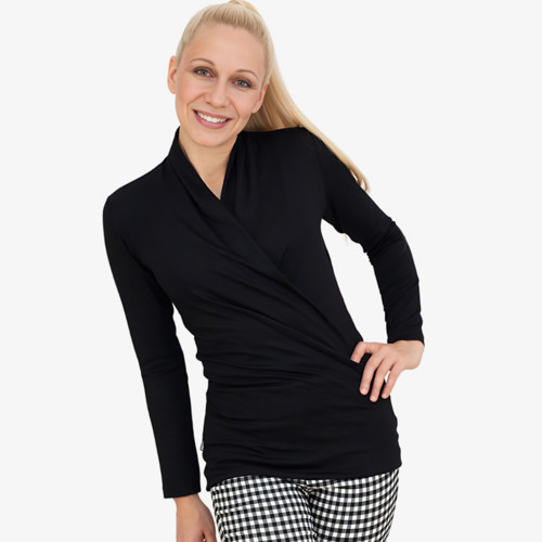 Top CALIOPE WRAP dlouhý rukáv - černý — foto 1