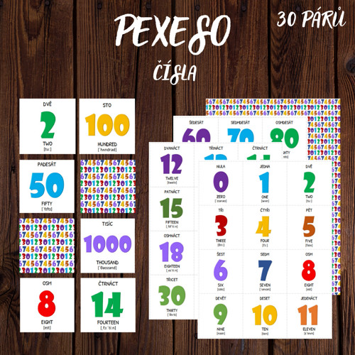 ČÍSLA Pexeso - Memory Game, PDF soubor