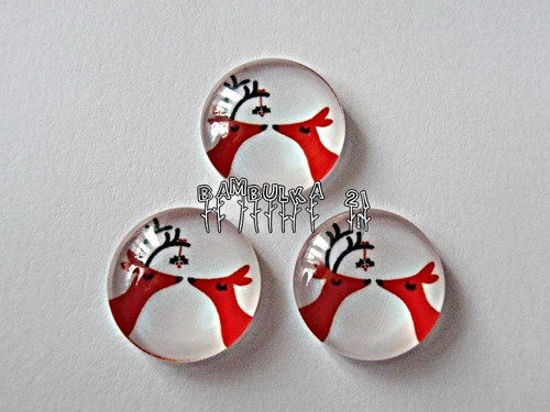 Skleněný kabošonek 18mm Jelínci