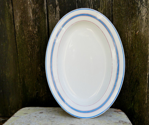 Červená a modrá...porcelánový tác