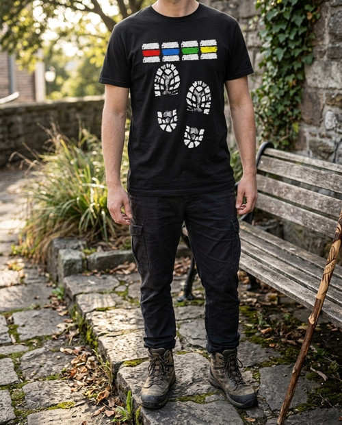Pánské tričko pro turisty černé