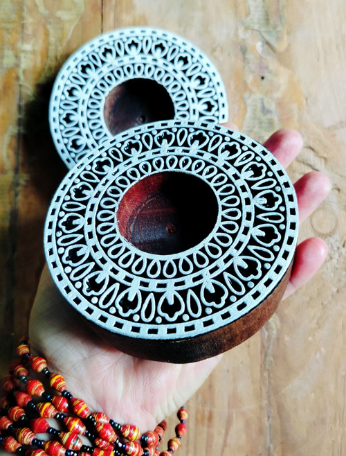 Dřevěné razítko – mandala razítko/svícen (10 cm)