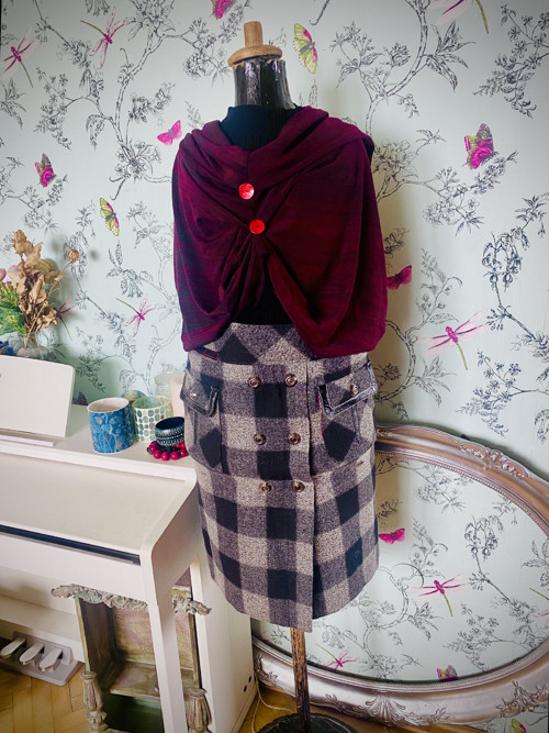 Sukně luxusní, chic káro — foto 1