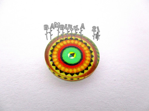 Skleněný kabošon 12mm "ala mandala" č.4.