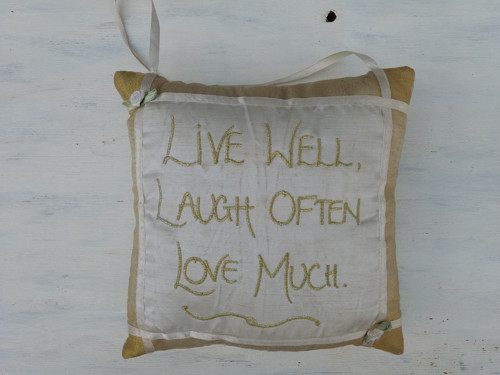 Polštář dekorativní "Live well, Lauch often ...