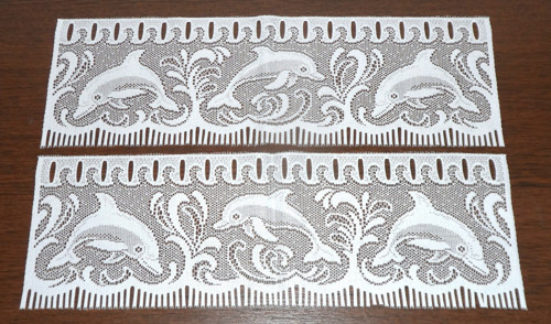 2x vitrážová ZÁCLONKA na tyčku, 45 x 15 cm
